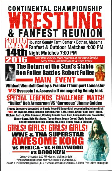 Continental Championship Wrestling Returns to the Houston County Farm Center