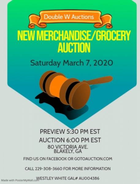 New Merchandise & Grocery Auction Set for  March 7th