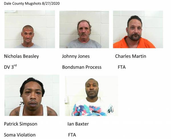 Dale County Mugshots 8/27/2020