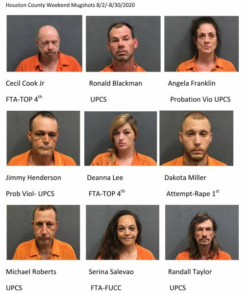 Houston County Weekend Mugshots 8/2/-8/30/2020