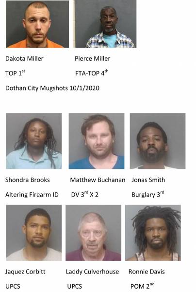 Houston County/Dothan City Mugshots 10/1/2020