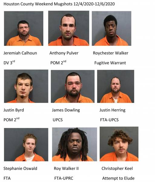 Houston County Weekend Mugshots 12/4/2020-12/6/2020