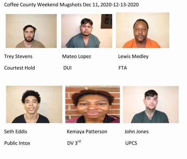 Coffee County Weekend Mugshots Dec 11, 2020-12-13-2020