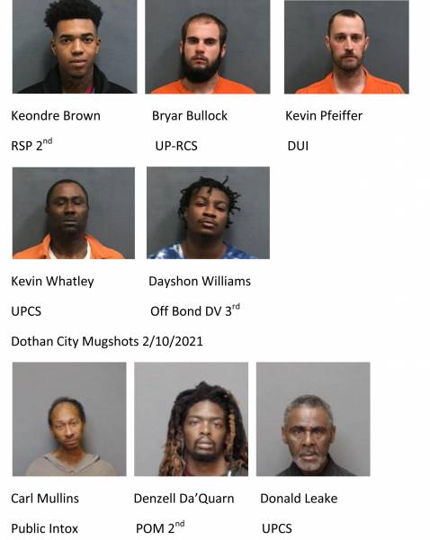 Houston County / Dothan City Mugshots 2/10/2021