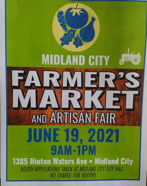 In Midland City - Farmers Market and Artisan Fair. June 19