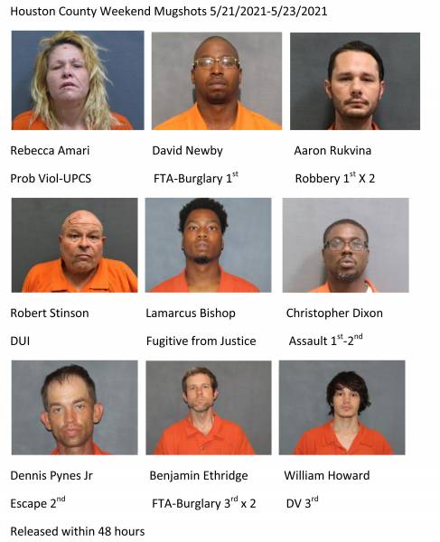 Houston County Weekend Mugshots 5/21/2021-5/23/2021