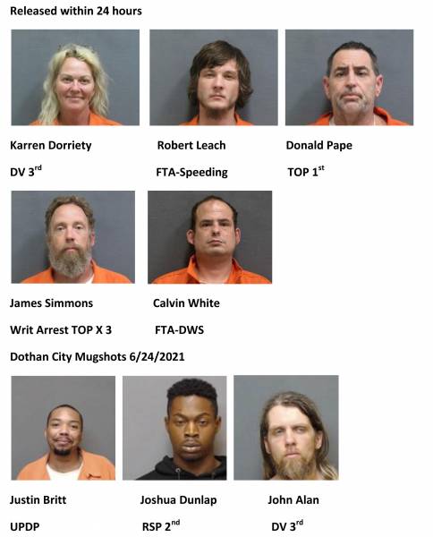 Houston County/Dothan City Mugshots 6/24/2021