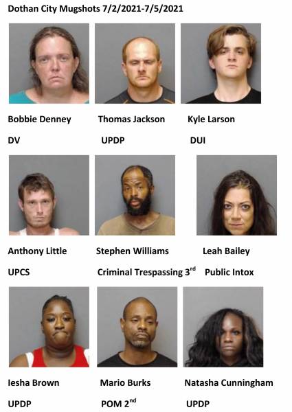 Dothan City Mugshots 7/2/2021-7/5/2021