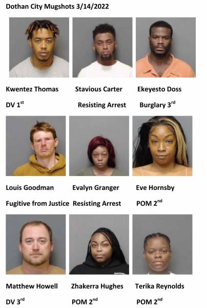 Dothan City/Houston County Mugshots 3/14/2022