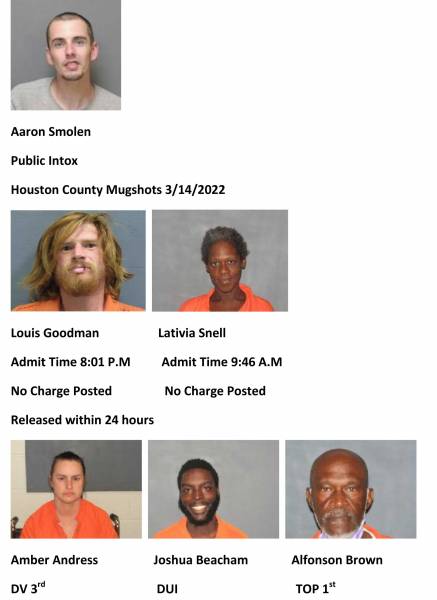 Dothan City/Houston County Mugshots 3/14/2022