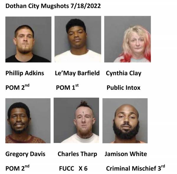 Houston County /Dithan City Mugshots 7/18/2022