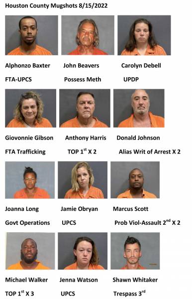 Hosuton County/Dothan City Mugshots 8/15/2022