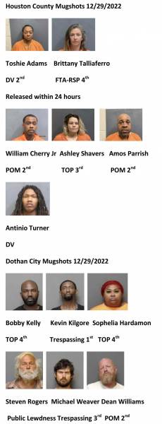 Houston County/Dothan City Mugshots 12/29/2022