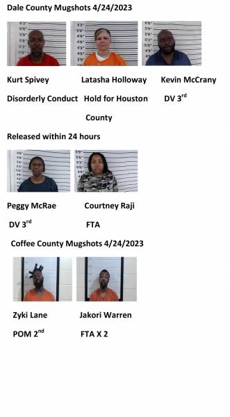 Dale County/ Coffee County Mugshots 4/24/2023