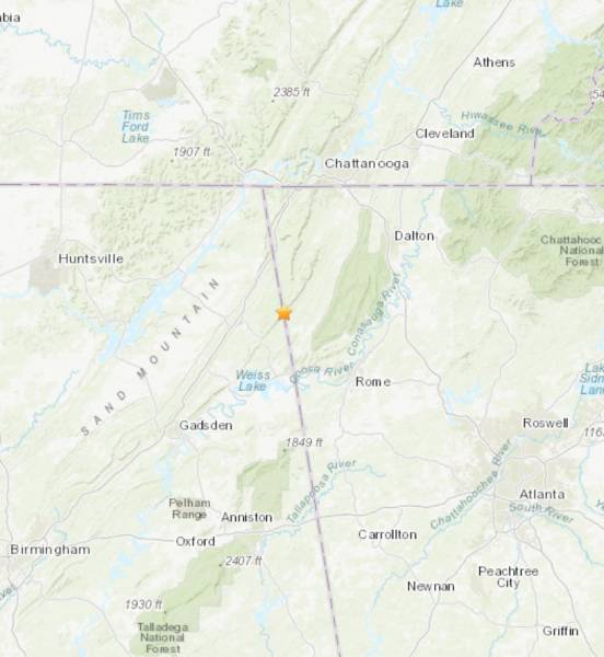 2.0 Magnitude Earthquake Hits Alabama Georgia Line