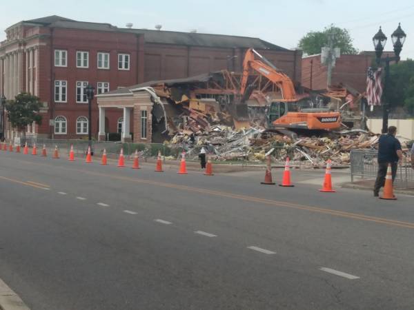 08:02 AM.   Building Being Demolished Downtown Dothan