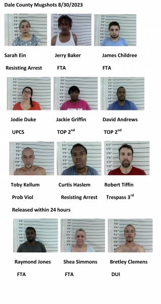 Dale County/Coffee County/Pike County Mugshots 8/30/2023 ...