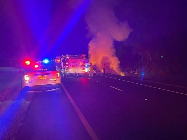 Westbound Lanes of I-10 Shut Down After Vehicle Fire