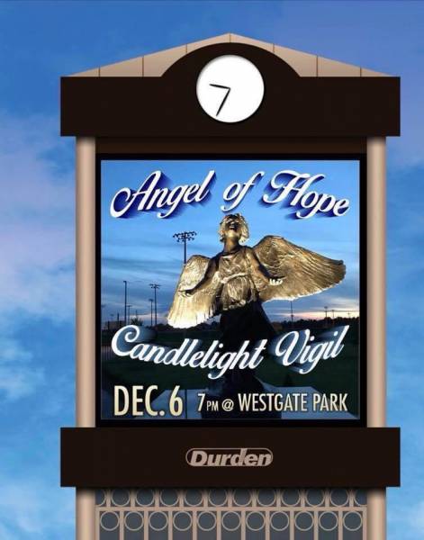 ANGEL OF HOPE CANDLELIGHT VIGIL WEDNESDAY DECEMBER 6, 2023 AT 7 PM