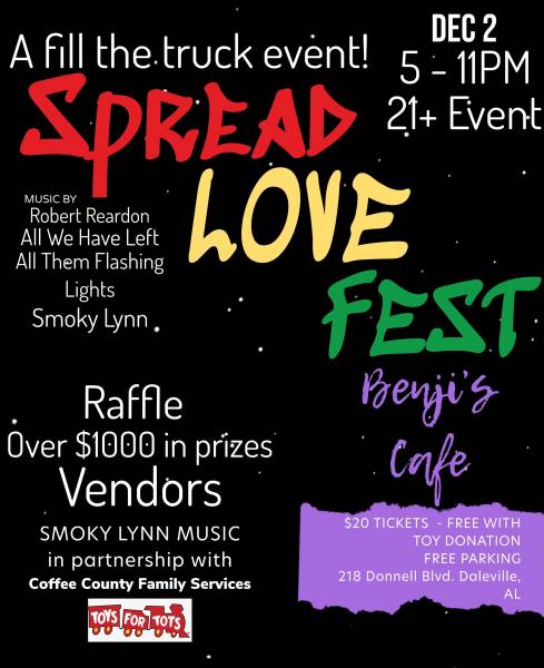 Spread Love Fest in Daleville Saturday