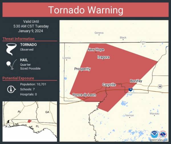 Tornado for Bonifay Area