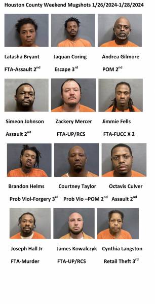 Houston County Weekend Mugshots 1/26/2024-1/28/2024