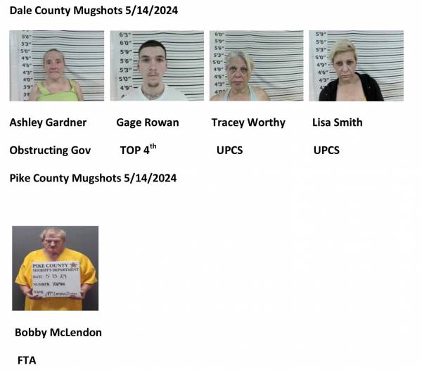 Dale County/Pike County Mugshots 5/14/2024
