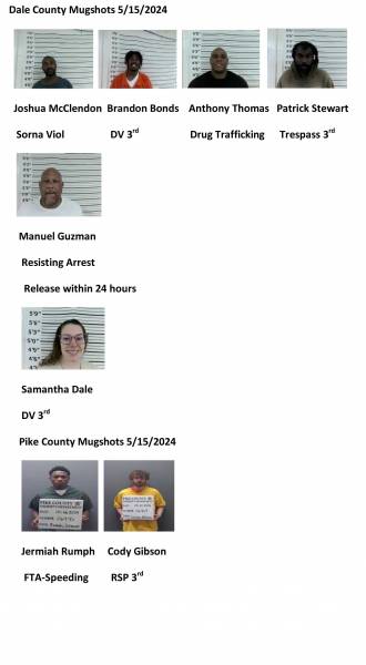 Dale County/Pike County /Barbour County Mugshots 5/15/2024