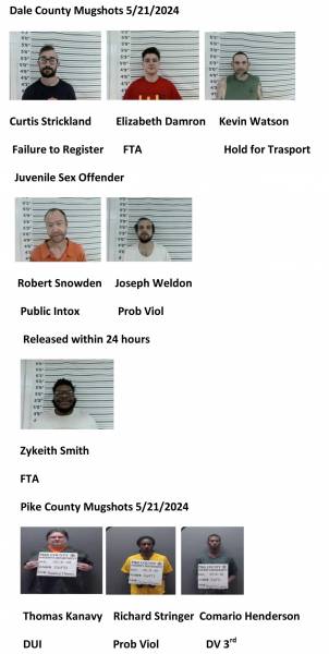 Dale County/Pike County /Barbour County Mugshots 5/21/2024