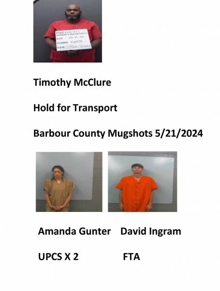 Dale County/Pike County /Barbour County Mugshots 5/21/2024