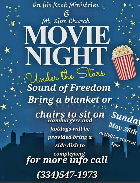 MOVIE under the Stars Sunday May 26th in Cottonwood