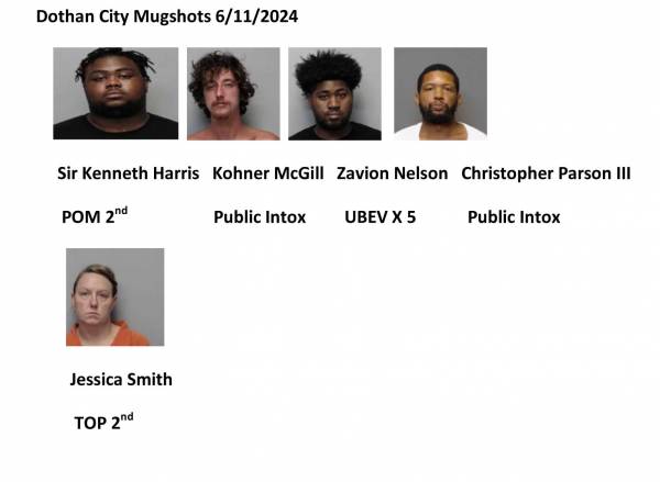 Houston County/ Dothan City Mugshots  6/11/2024