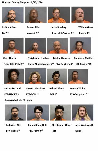 Houston County/ Dothan City Mugshots 6/13/2024