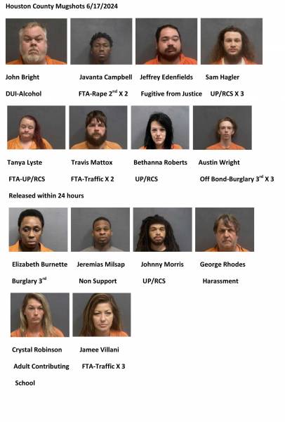 Houston County/ Dothan City Mugshots 6/17/2024