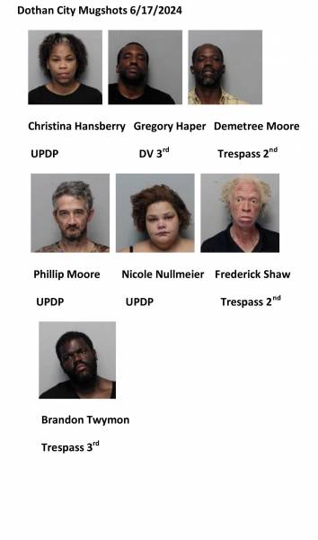 Houston County/ Dothan City Mugshots 6/17/2024