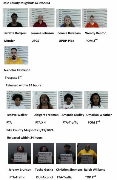 Dale County/Pike County Mugshots 6/19/2024