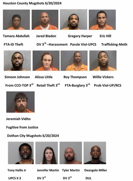 Houston County/Dothan City Mugshots 6/20/2024