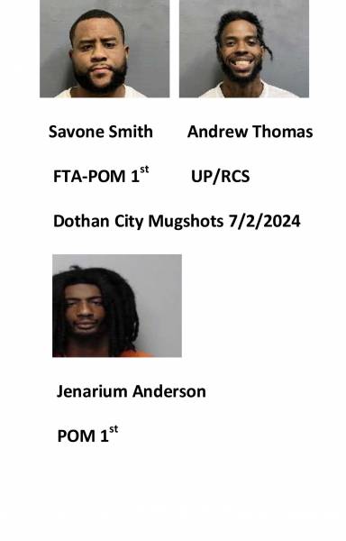 Houston County/ Dothan City Mugshot’s  7/2/2024