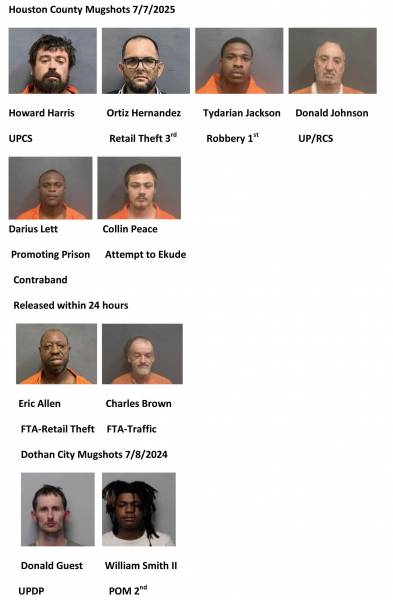 Houston County/Dothan City Mugshots 7/7/2024