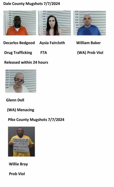 Dale County/Pike County Mugshots 7/7/2024