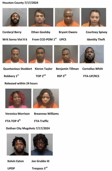 Houston County/Dothan City Mugshots 7/17/2024