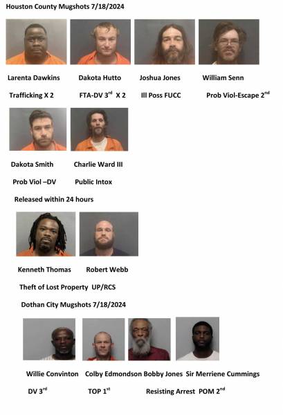 Houston County/Dothan City Mugshots 7/18/2024