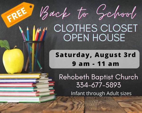 A Free Clothing Ministry of Rehobeth Baptist Church