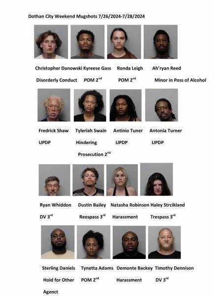 Houston County / Dothan City Weekend Mugshots 7/26/2024-7/28/2024