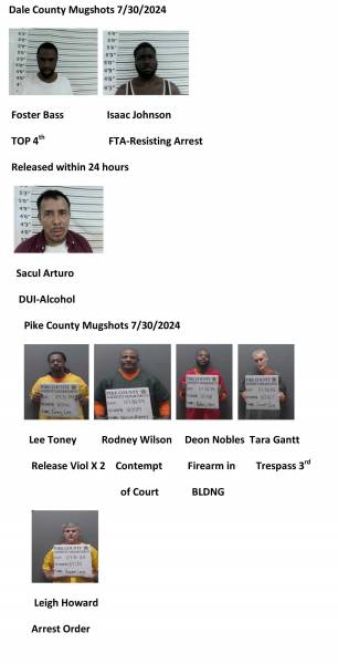 Daloe County/Pike County Mugshots 7/30/2024