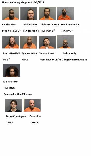 Houston County / Dothan City Mugshots 10/2/2024