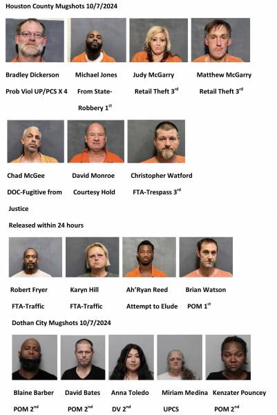 Houston County/Dothan City Mugshots 10/7/2024