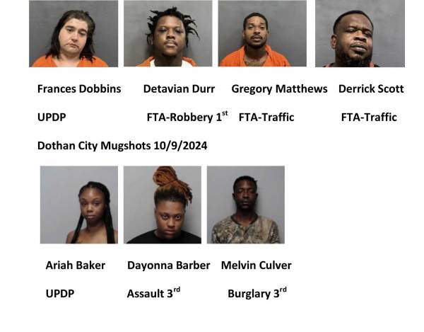 Houston County/Dothan City Mugshots 10/9/2024