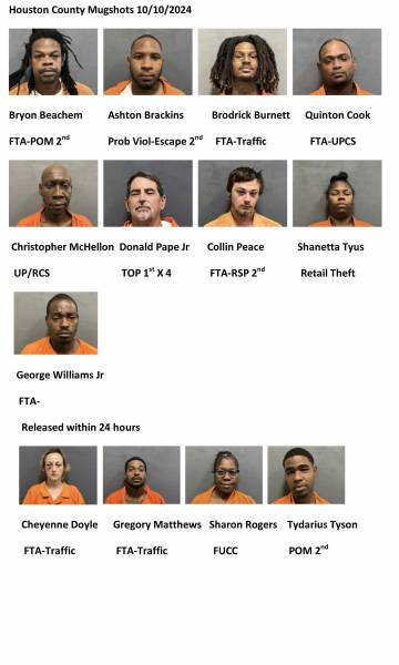 Houston County/ Dothan City Mugshots 10/10/2024