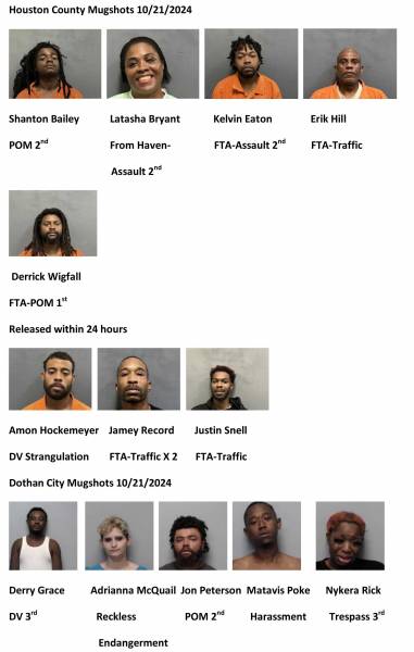 Houston County / Dothan City Mugshots 10/21/2024